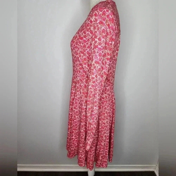 A loves a floral cherry print dress size L rayon - Picture 3 of 15